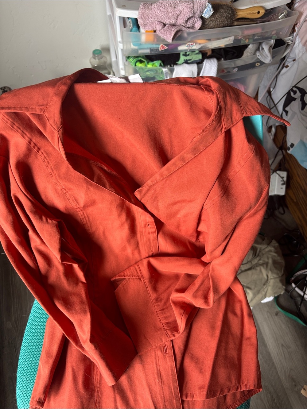 dressbarn Rust Orange Button Down Shirt